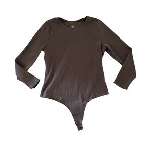 Nuuds XXL Brown Ribbed Bodysuit